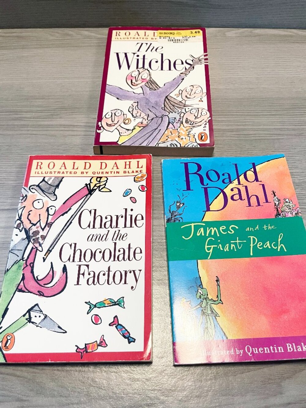Roald Dahl Book Lot of 3 Charlie Chocolate Factory Witches James Giant Peach
